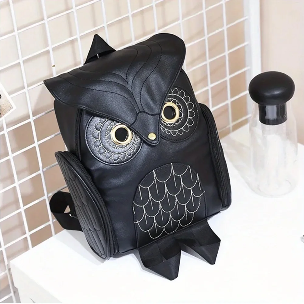 🆕 Gothic - Punk - Black Owl - Personality - Backpack - Adjustable Straps 🦉